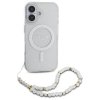 Guess GUHMP16SHGCRELST iPhone 166.1 przeźroczysty/transparent hardcase IML Glitter With Pearl Strap MagSafe