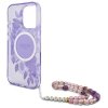 Guess GUHMP16XHFWBRCESU iPhone 16 ProMax 6.9 fioletowy/purple hardcase IML Flowers With Pearl Strap MagSafe