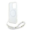 Guess GUHMP16LHCPOFPH iPhone 16 Pro 6.3 biały/white hardcase IML Flowers Allover Electro With Pearl Strap MagSafe