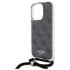 Guess GUHCP16LHC4SEK iPhone 16 Pro 6.3  czarny/black hardcase Crossbody Cord 4G Print