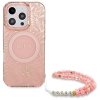 Guess GUHMP16XHCPOFPP iPhone 16 Pro Max  6.9 różowy/pink hardcase IML Flowers Allover Electro With Pearl Strap MagSafe