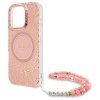 Guess GUHMP16XHCPOFPP iPhone 16 Pro Max  6.9 różowy/pink hardcase IML Flowers Allover Electro With Pearl Strap MagSafe