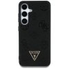 Etui Guess Grained Hot Stamp Peony       Pattern Triangle Logo MagSafe do Samsung Galaxy S25 czarny