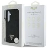 Etui Guess Grained Hot Stamp Peony       Pattern Triangle Logo MagSafe do Samsung Galaxy S25 czarny