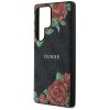 Etui Guess Leather 4G Flowers Print      Metal Classic Logo MagSafe Samsung Galaxy S25 Ultra czarny
