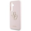 Etui Guess Silicone Big 4G Logo Bottom   Script Samsung Galaxy S25 różowy