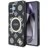 Etui Guess 4G Background Gold            Electroplated Peony Pattern MagSafe do Samsung Galaxy S25 Ultra czarny