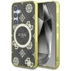 Etui Guess 4G Background Gold            Electroplated Peony Pattern MagSafe do Samsung Galaxy S25 brązowy