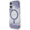 Etui Guess HC Resin Bottom Glitter do    iPhone 16 MagSafe fioletowy