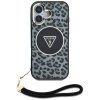 Etui Guess HC IML Leopard Triangle Cord  Strap do iPhone 16 MagSafe czarny