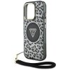 Etui Guess HC IML Leopard Triangle Cord  Strap do iPhone 16 Pro MagSafe czarny