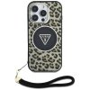 Etui Guess HC IML Leopard Triangle Cord  Strap do iPhone 16 Pro Max MagSafe brązowy