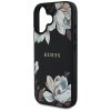Etui Guess Grained Printed Flower        Pattern MagSafe do iPhone 16 czarny