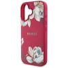 Etui Guess Grained Printed Flower        Pattern MagSafe do iPhone 16 fuksja