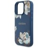 Etui Guess Grained Printed Flower        Pattern MagSafe do iPhone 16 Pro Max niebieski