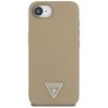 Etui Guess Grained Triangle MagSafe do   iPhone 16e brązowy