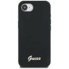 Etui Guess Silicone Script Metal Logo    MagSafe do iPhone 16e czarny