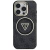 Etui Guess IML Metal Glitter 4G Circle   Triangle MagSafe do iPhone 16 Pro czarny