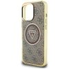 Etui Guess IML Metal Glitter 4G Circle   Triangle MagSafe do iPhone 16 Pro Max brązowy