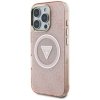 Etui Guess IML Metal Glitter 4G Circle   Triangle MagSafe do iPhone 16 Pro różowy
