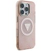 Etui Guess IML Metal Glitter 4G Circle   Triangle MagSafe do iPhone 16 Pro różowy