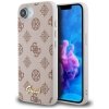 Etui Guess Peony Script Logo MagSafe do  iPhone 16e brązowy