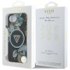 Etui Guess IML Metal Glitter Flowers     Triangle MagSafe do iPhone 16e czarny