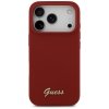 Etui Guess Silicone Script Metal Logo    MagSafe do iPhone 17 Pro magenta