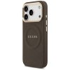 Etui Guess Peony Hot Stamp MagSafe do    iPhone 17 Pro brązowy