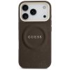Etui Guess Peony Hot Stamp MagSafe do    iPhone 17 Pro brązowy