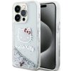 Hello Kitty HKHCP15LLIKHET iPhone 15 Pro 6.1 srebrny/silver hardcase Liquid Glitter Charms Kitty Head