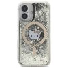 Hello Kitty HKHMP16SLGDIK iPhone 16 6.1 czarny złoty/black gold hardcase Liquid Glitter Fever MagSafe