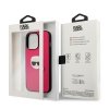 Karl Lagerfeld KLHCP13LPKMP iPhone 13 Pro / 13 6,1 różowy/pink hardcase Leather Ikonik Karl`s Head Metal