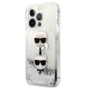 Karl Lagerfeld KLHCP13LKICGLS iPhone 13 Pro / 13 6,1 srebrny/silver hardcase Liquid Glitter Karl&Choupette Head