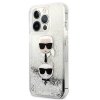Karl Lagerfeld KLHCP13LKICGLS iPhone 13Pro / 13 6,1 srebrny/silver hardcase Liquid Glitter Karl&Choupette Head