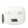 Karl Lagerfeld KLAPRUNCHH AirPods Pro cover biały/white Silicone Choupette Head 3D