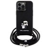 Karl Lagerfeld KLHCP13LSAKCPSK iPhone 13 Pro / 13 6.1 hardcase czarny/black Crossbody Saffiano Metal Pin Karl & Choupette