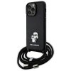 Karl Lagerfeld KLHCP14XSAKCPSK iPhone 14 Pro Max 6.7 hardcase czarny/black Crossbody Saffiano Metal Pin Karl & Choupette
