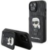 Karl Lagerfeld KLHCP15SSAKKNSCK iPhone 15 / 14 / 13 6.1 czarny/black hardcase Saffiano Cardslots and Stand Monogram Ikonik
