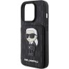 Karl Lagerfeld KLHCP15XSAKKNSCK iPhone 15 Pro Max 6.7 czarny/black hardcase Saffiano Cardslots and Stand Monogram Ikonik P