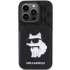 Karl Lagerfeld KLHCP15LSAKCNSCK iPhone 15 Pro 6.1 czarny/black hardcase Saffiano Cardslots and Stand Monogram Choupette