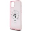 Karl Lagerfeld KLHMP15SHMRSKCP iPhone 15 / 14 / 13 6.1 różowy/pink hardcase Ring Stand Karl&Choupettte MagSafe