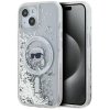Karl Lagerfeld KLHMP15SLGKISGH iPhone 15 / 14 / 13 6.1 hardcase transparent Liquid Glitter Karl Head Magsafe