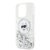 Karl Lagerfeld KLHMP14LLGCHSGH iPhone 14 Pro 6.1 hardcase transparent Liquid Glitter Choupette Head Magsafe