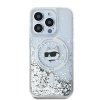 Karl Lagerfeld KLHMP15XLGCHSGH iPhone 15 Pro Max 6.7 hardcase transparent Liquid Glitter Choupette Head Magsafe