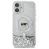 Karl Lagerfeld KLHMP16SLGKISGH iPhone 16 6.1 hardcase transparent Liquid Glitter Karl Head Magsafe