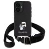 Karl Lagerfeld KLHCP16SSAKCPBK iPhone 16 6.1 czarny/black hardcase Saffiano Karl&Choupette Metal Pin CBDY Strap