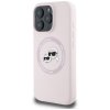 Etui Karl Lagerfeld Silicone Double      Heads And Circle MagSafe do iPhone 16 Pro Max różowy