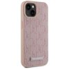 Etui Karl Lagerfeld Leather Monogram     Metal Logo MagSafe do iPhone 15 różowy