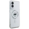 Etui Karl Lagerfeld Button Choupette     Head Printed Logo MagSafe do Samsung Galaxy S25 Edge biały